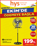 Rubenis RBS 20 Plus Sanayi Tipi Vantilatör