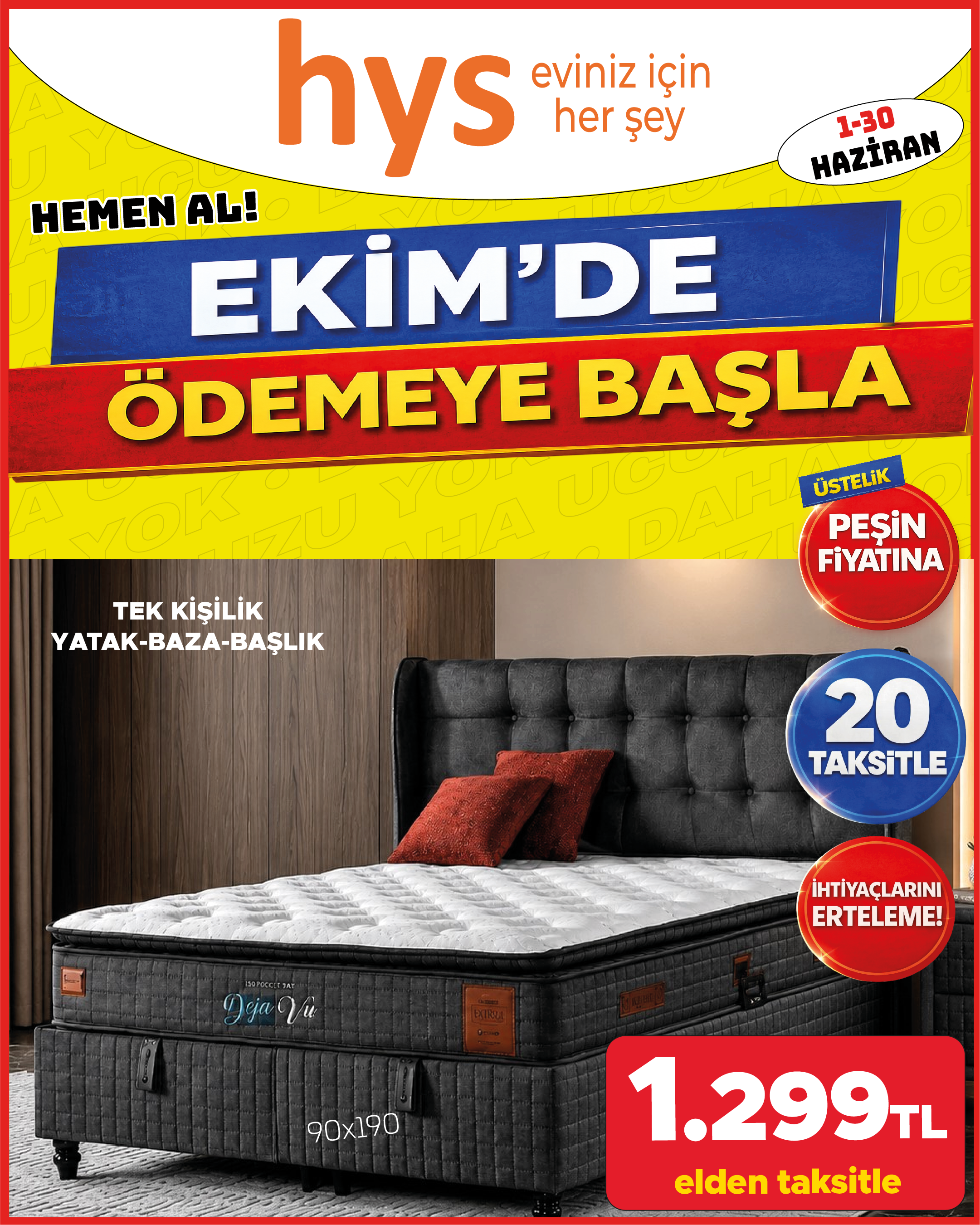 Tek Kişilik Yatak Baza Başlık 90X190