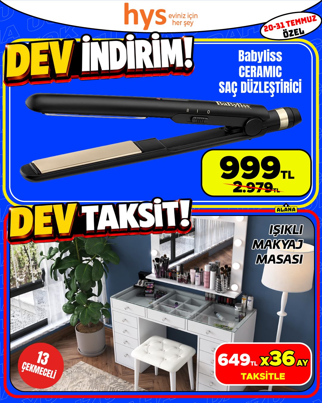 Babyliss Ceramic Saç Düzleştirici ve Işıklı Makyaj Masası Ürün ana görseli