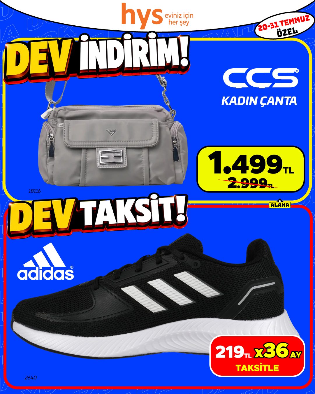CCS Kadın Çantası ve Adidas Siyah Spor Ayakkabı