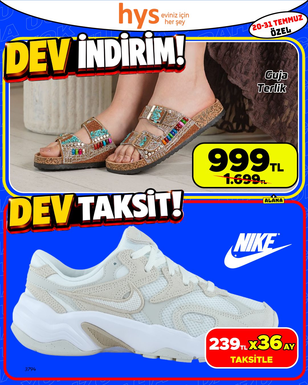 Çift Tokalı Terlik ve Nike Beyaz Spor Ayakkabı