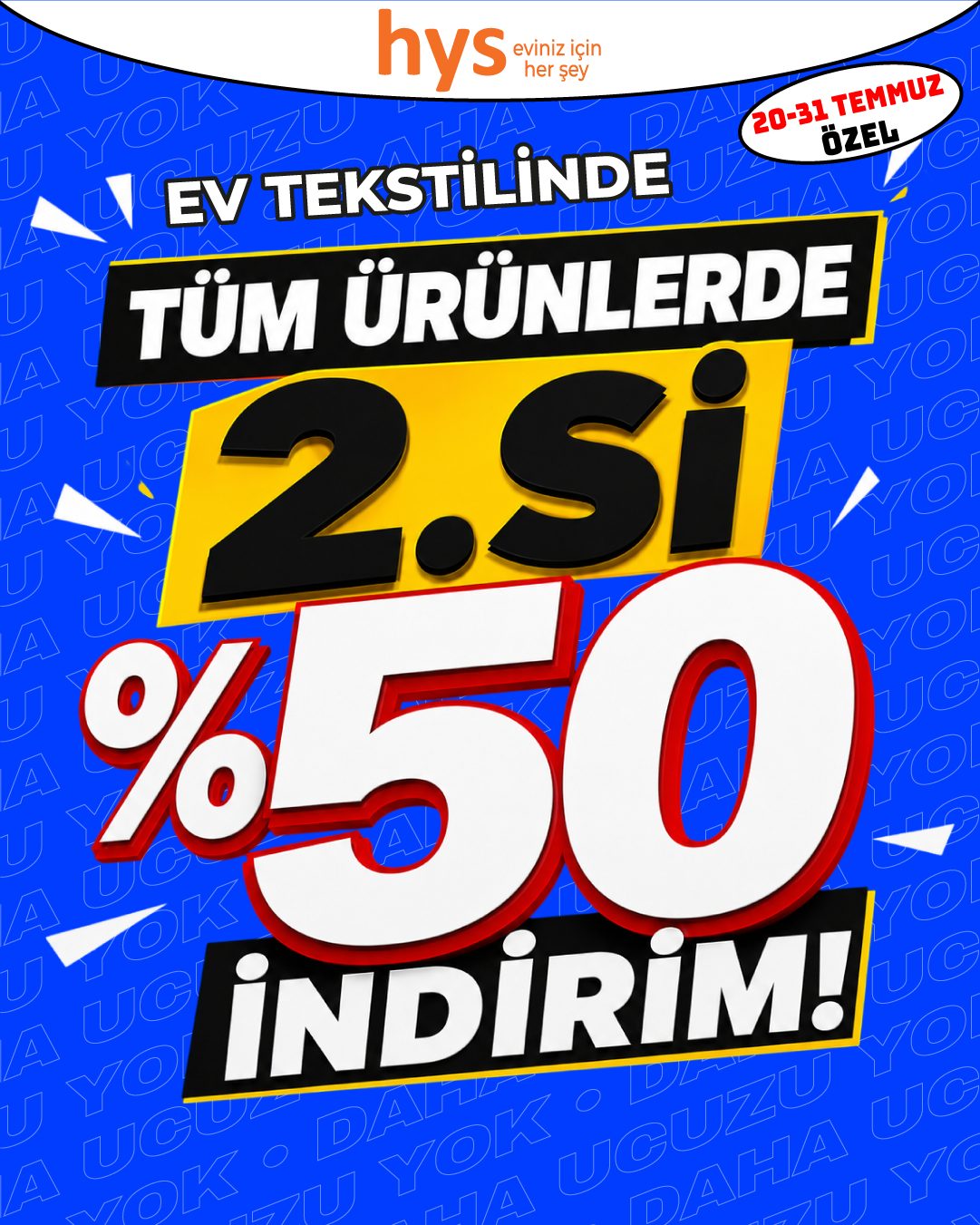 Ev Tekstilinde Tüm Ürünlerde 2.si %50 İndirim Ürün ana görseli