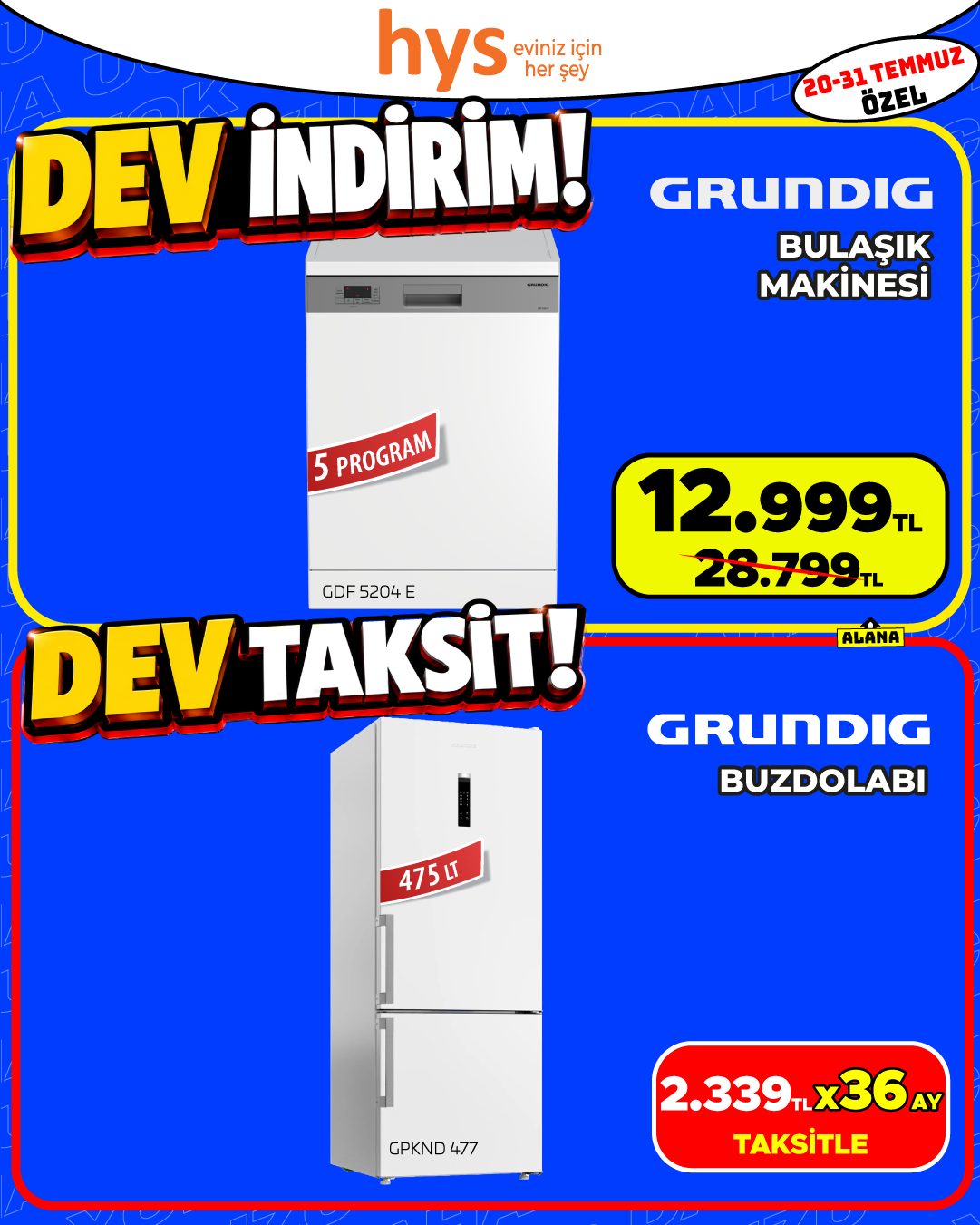 Grundig Bulaşık Makinesi ve Grundig Buzdolabı