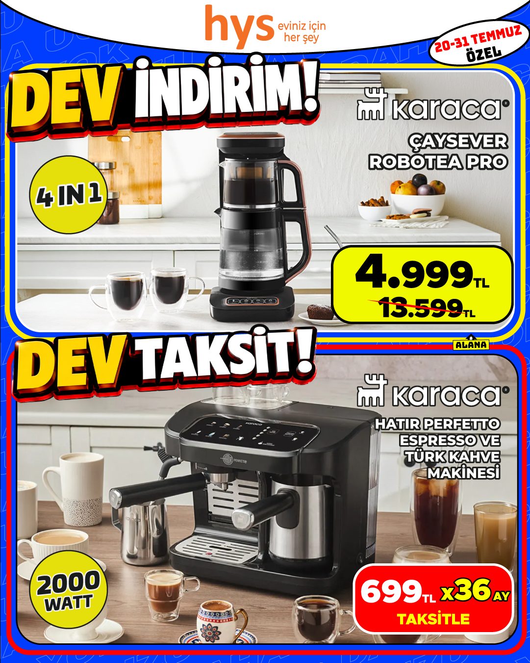 Karaca Çaysever Robotea Pro ve Karaca Hatır Perfect Espresso Makinesi Ürün ana görseli