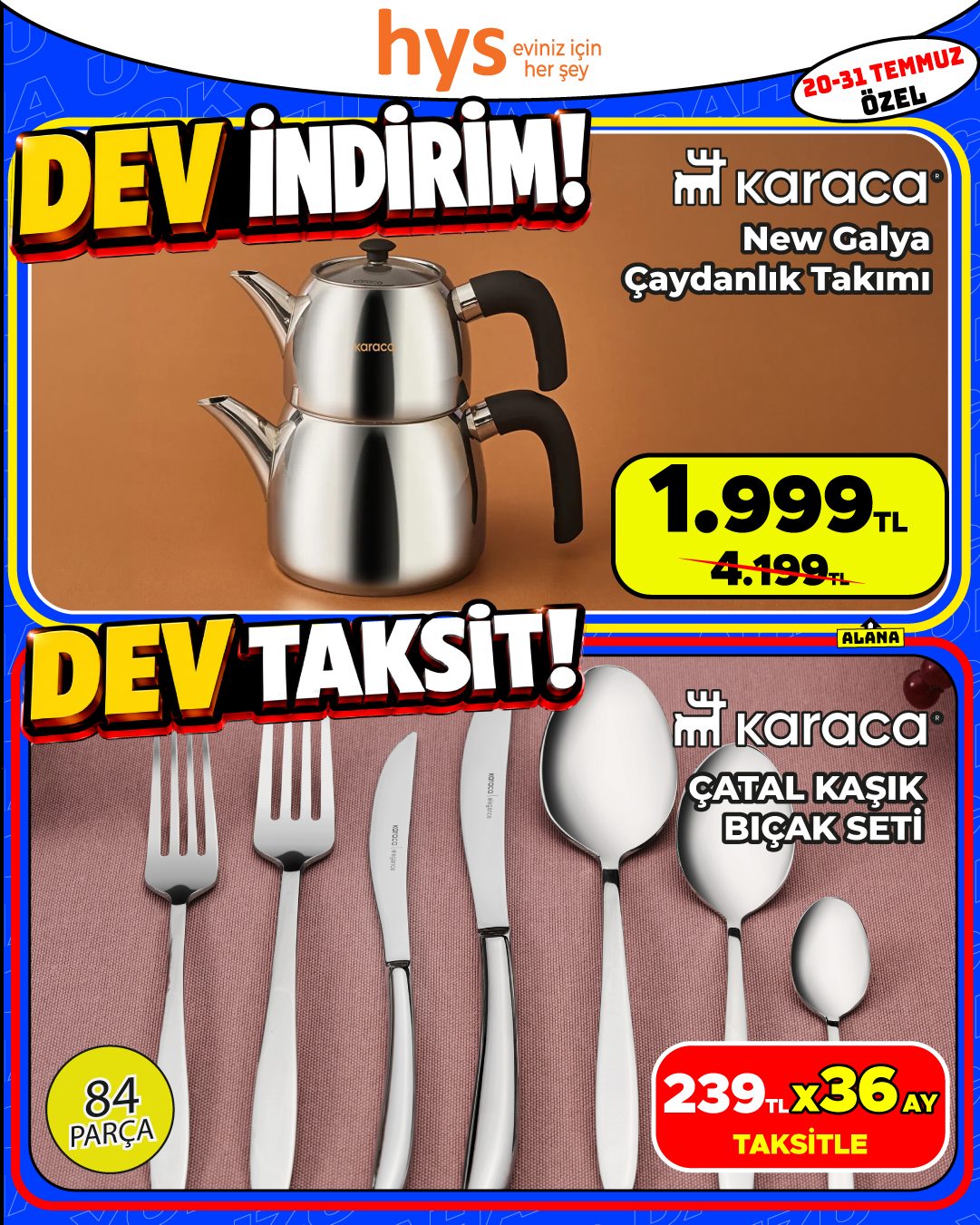 Karaca New Galya Çaydanlık Takımı ve Karaca Çatal Kaşık Bıçak Seti Ürün ana görseli