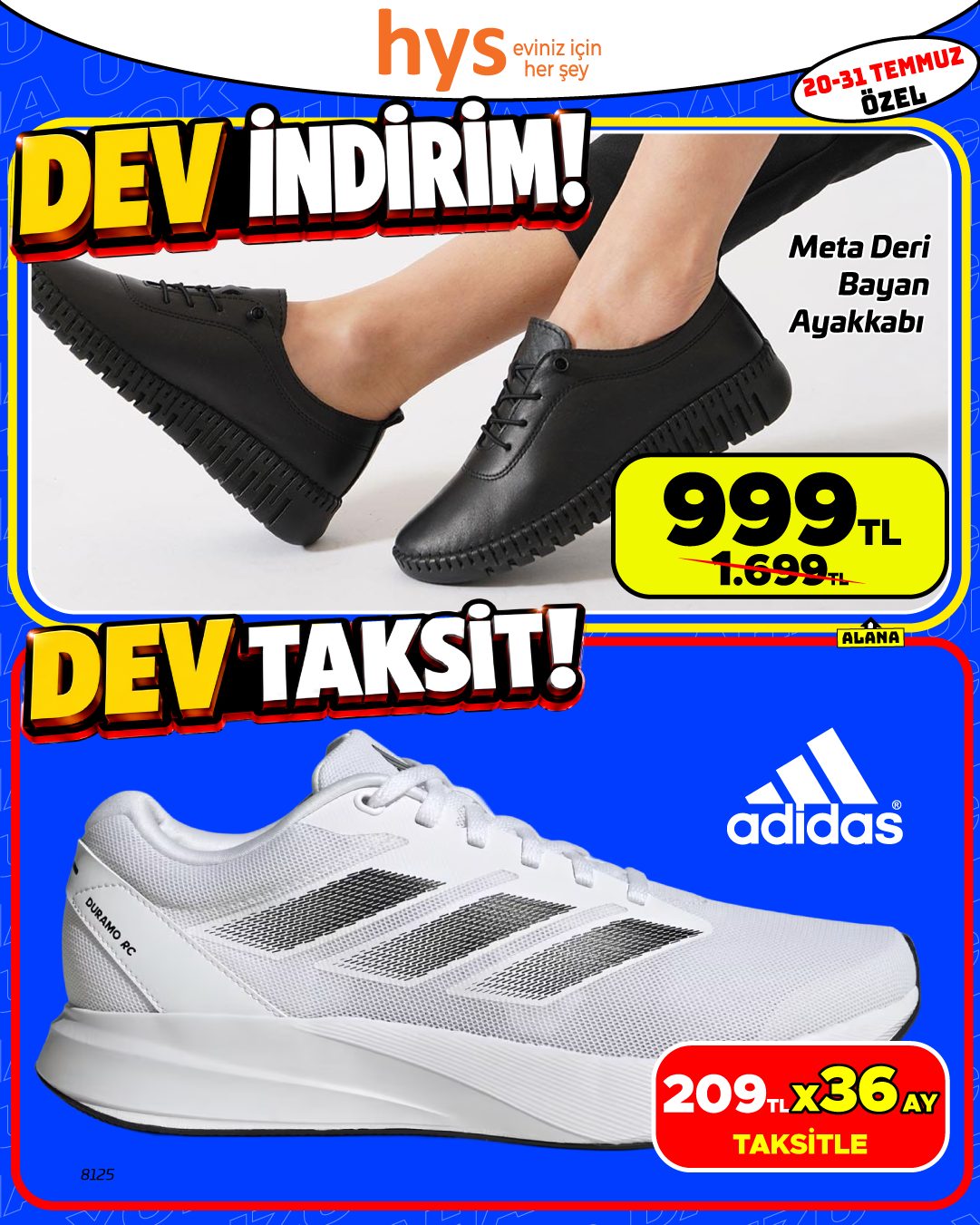 Meta Deri Bayan Ayakkabı ve Adidas Beyaz Spor Ayakkabı Ürün ana görseli