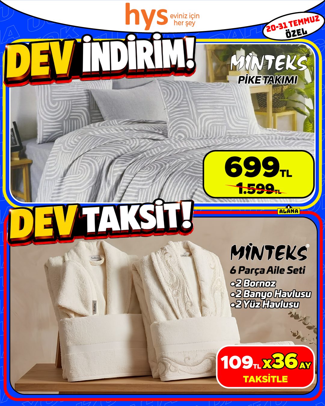 Minteks Pike Takımı ve Minteks 6 Parça Aile Seti
