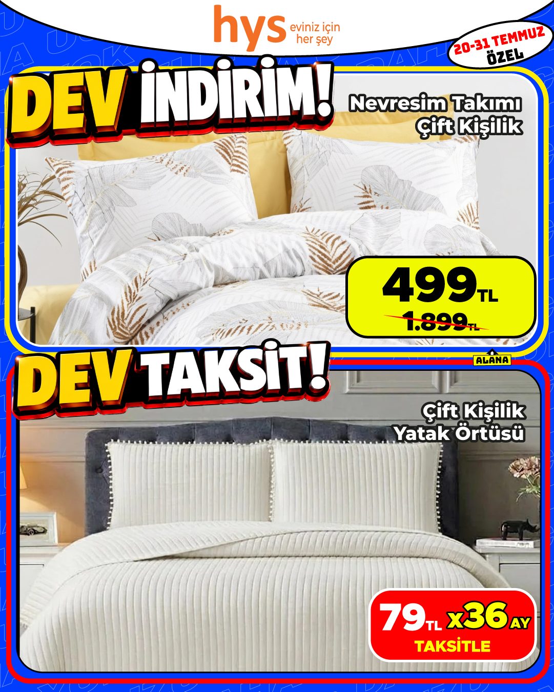 Nevresim Takımı ve Çift Kişilik Yatak Örtüsü Ürün ana görseli