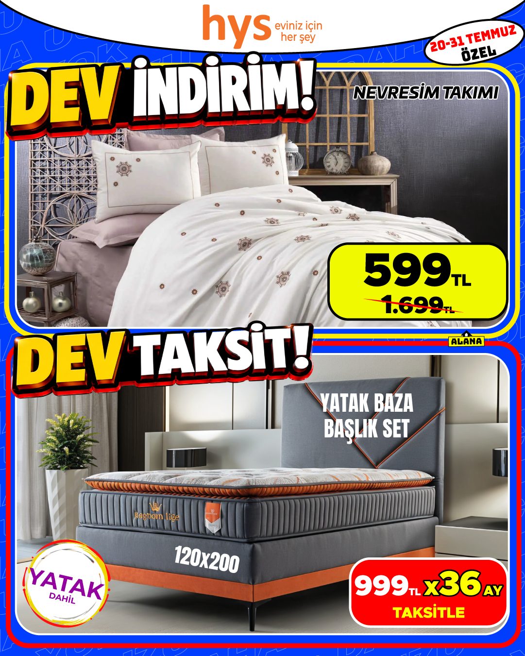 Nevresim Takımı ve Yatak Baza Başlık Seti