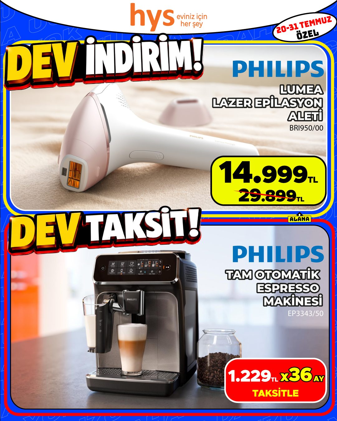 Philips Lumea Lazer Epilasyon ve Philips Tam Otomatik Espresso Makinesi Ürün ana görseli