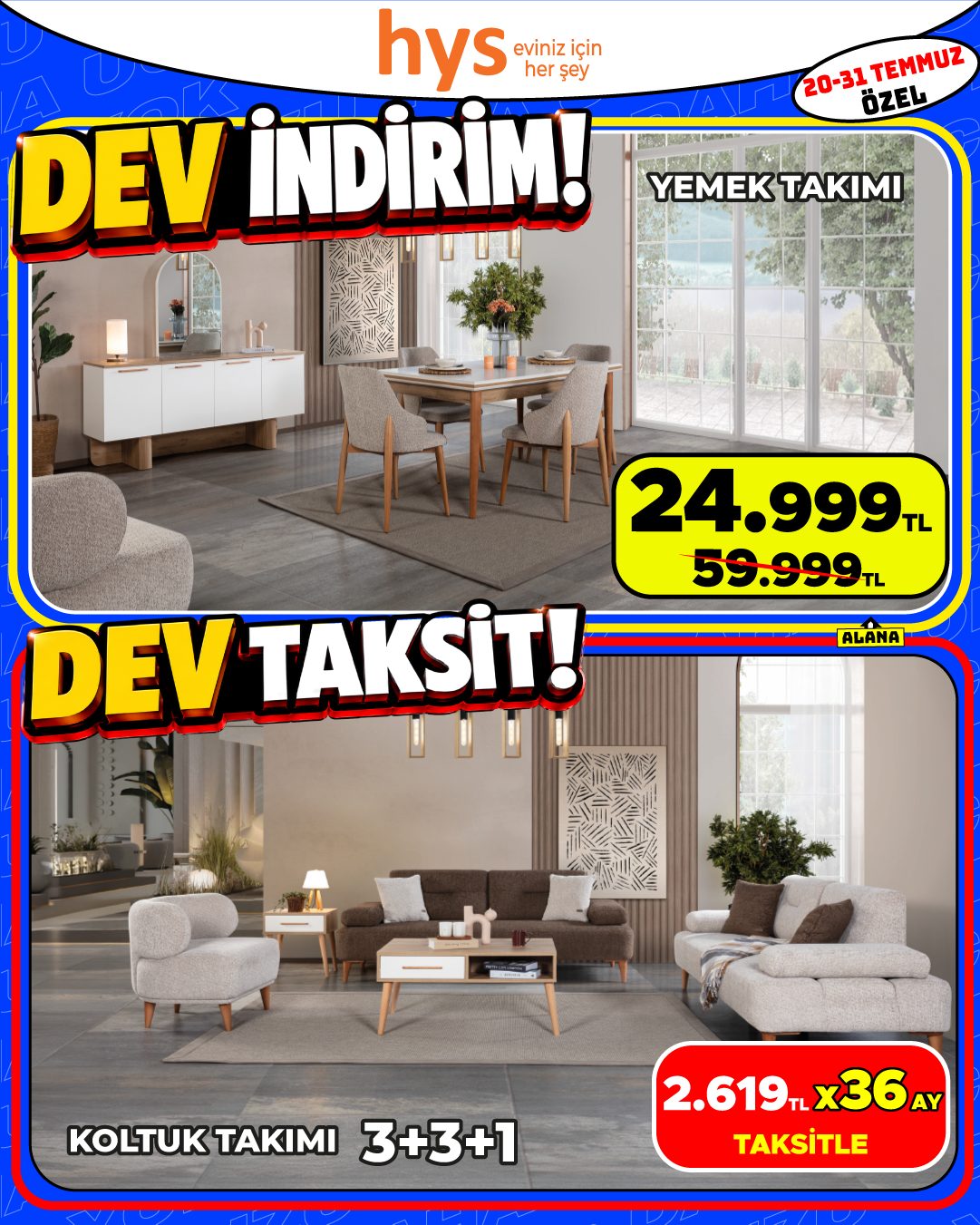 Yemek Odası Takımı ve Koltuk Takımı 3+3+1 Ürün ana görseli
