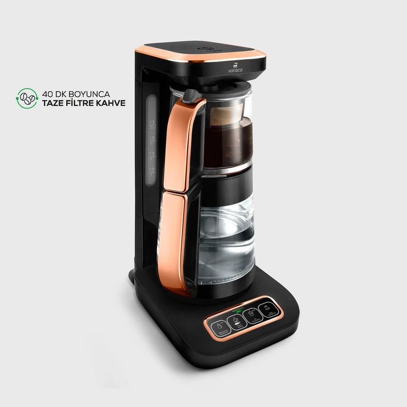 Karaca Çaysever Robotea Pro 4 in 1 Cama Cam Black Copper