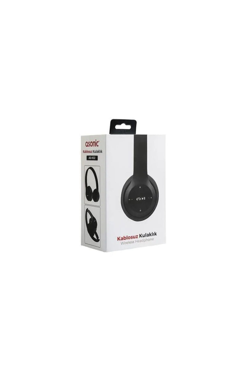 Asonic AS-K02 Siyah/Beyaz Tf Kart Özellikli Bluetooth Kulak Üstü Kulaklık
