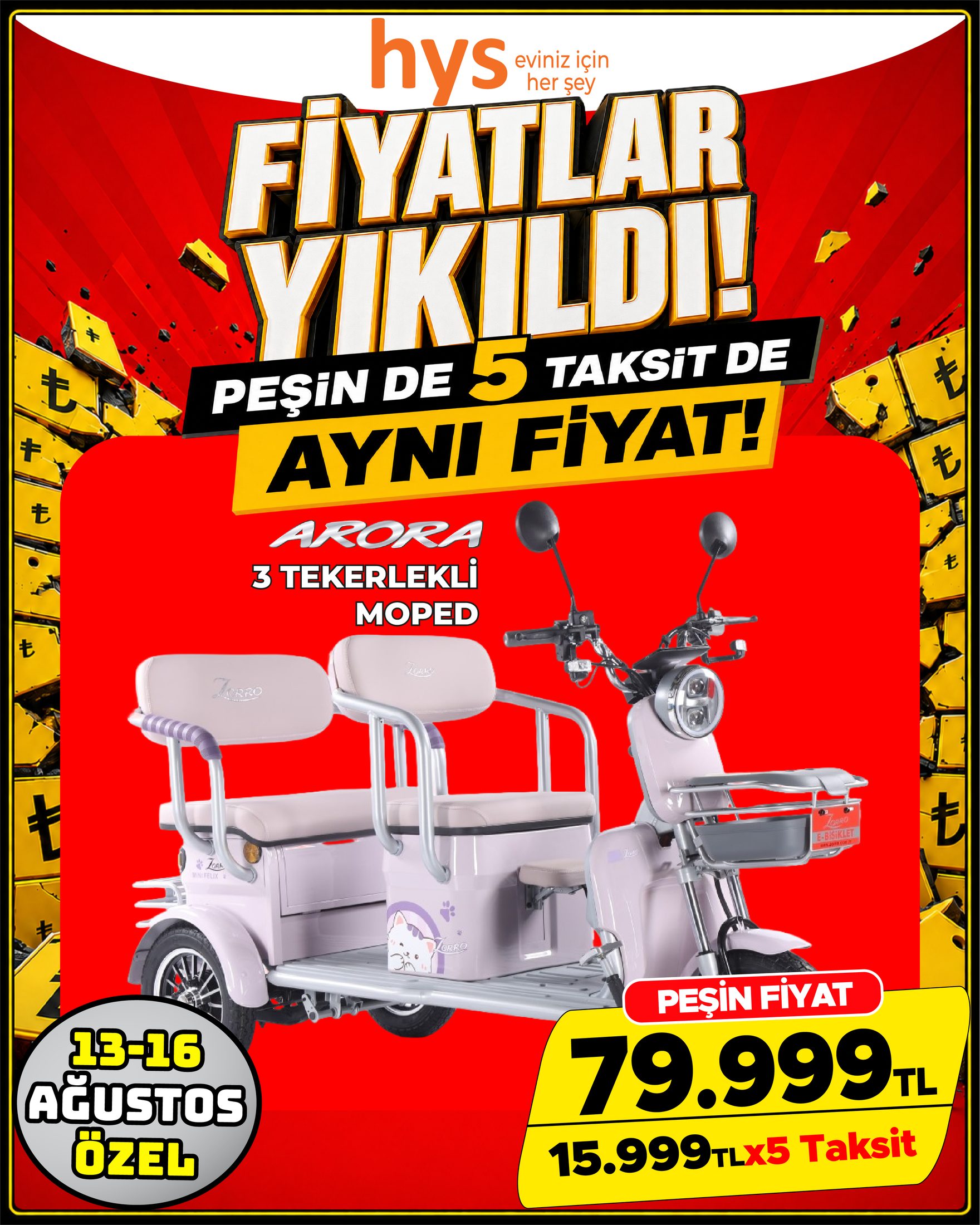 Arora 3 Tekerlekli Moped