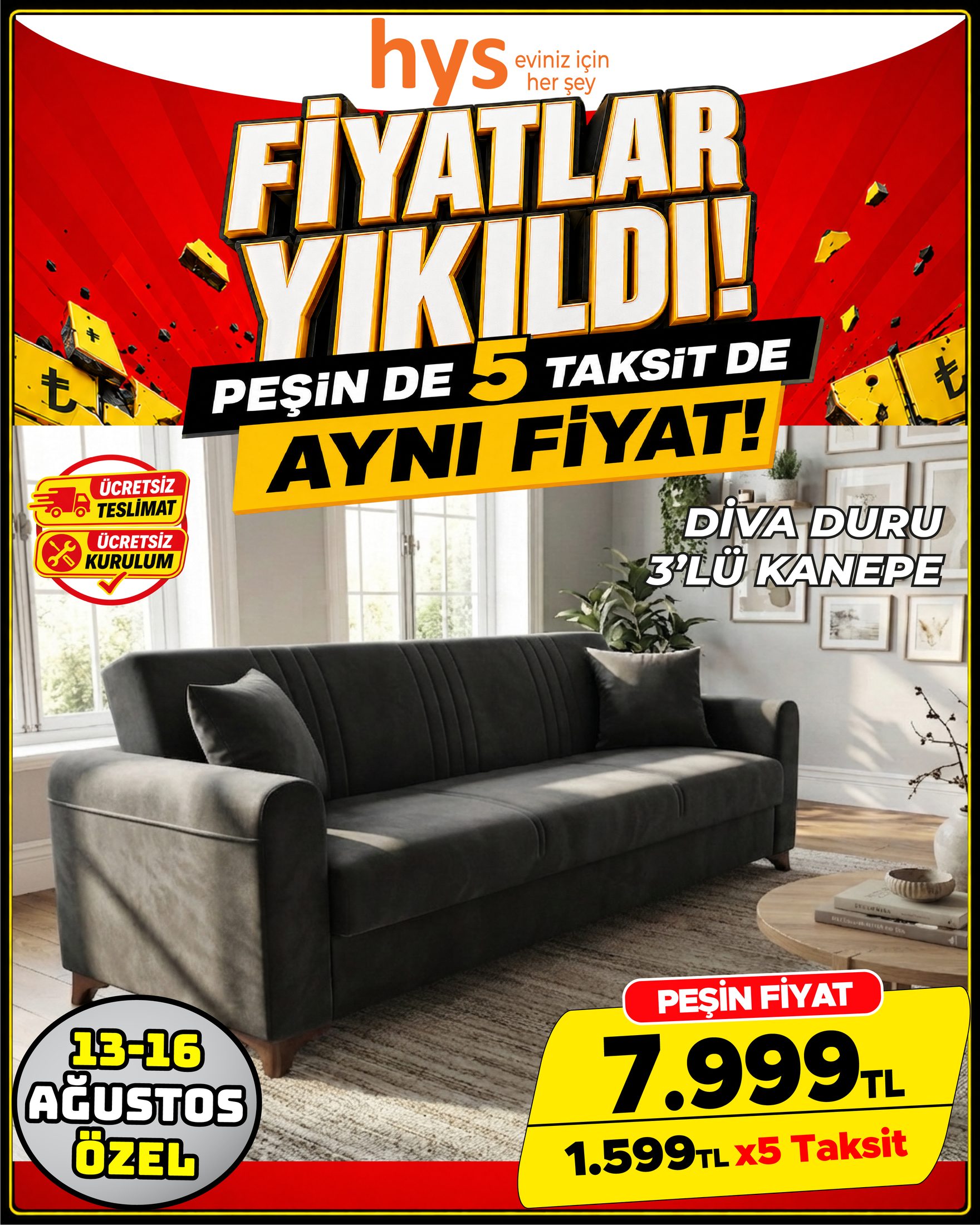 Diva Duru 3'lü Kanepe