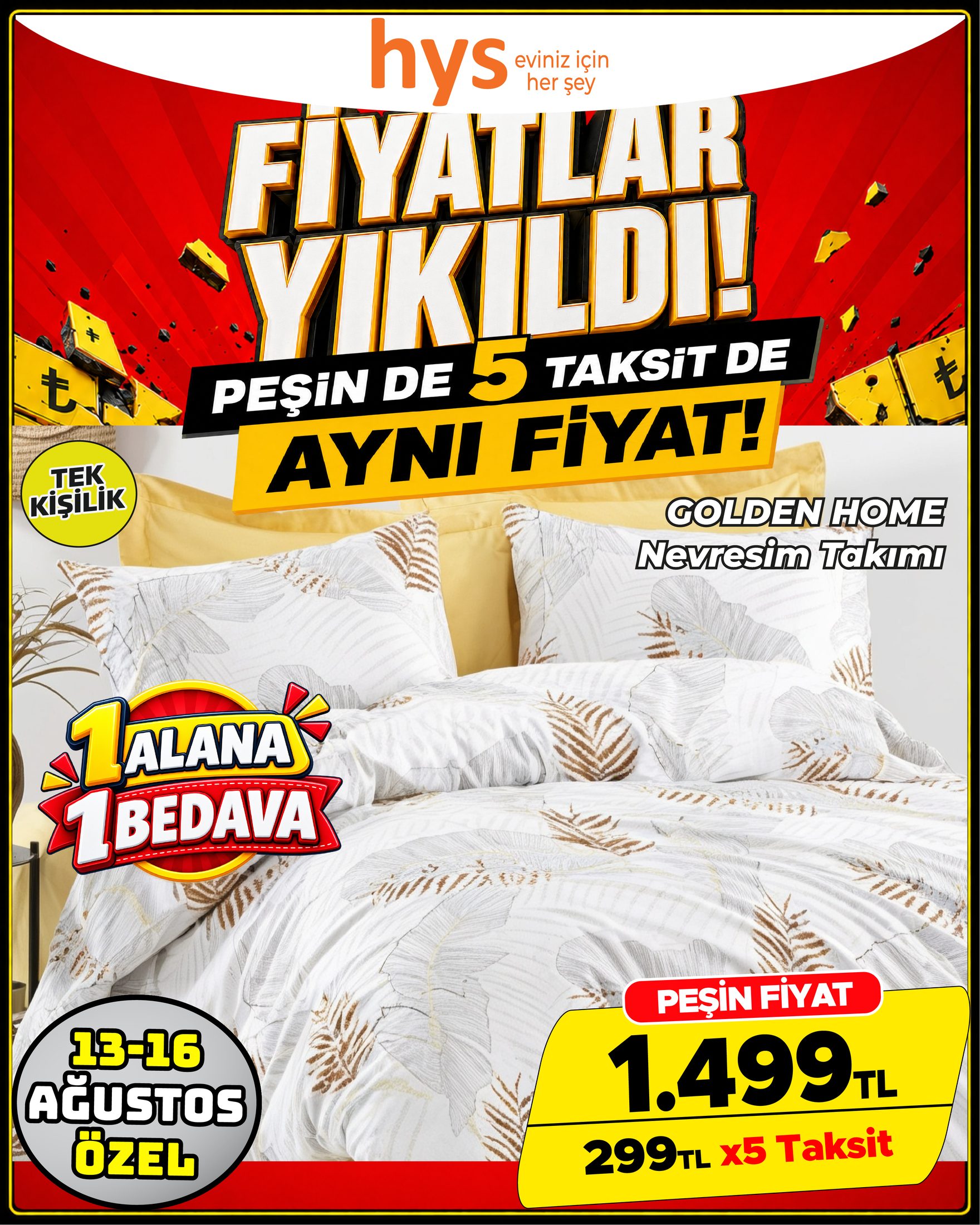 Golden Home Tek Kişilik Nevresim Takımı