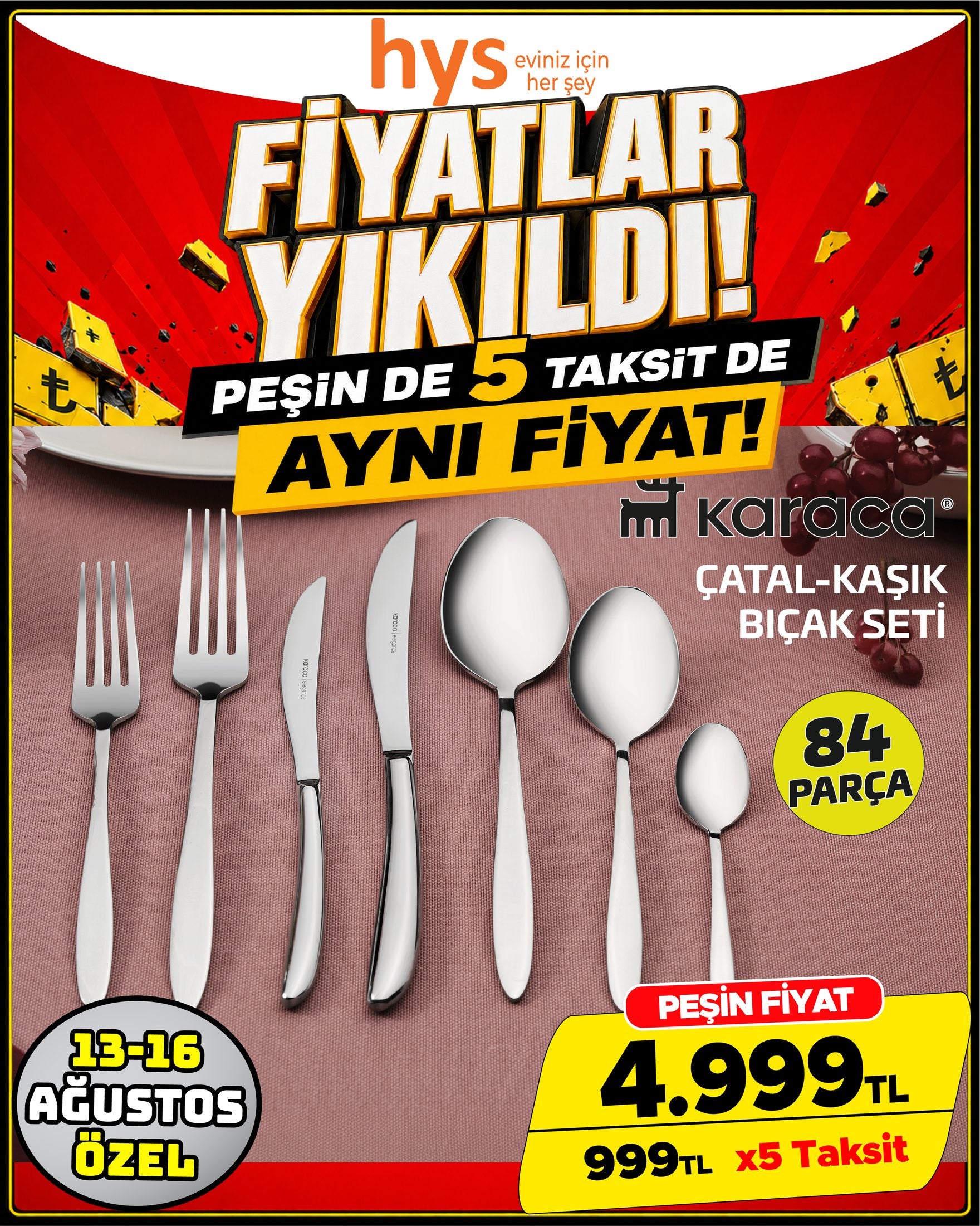 Karaca Çatal Kaşık Bıçak Seti 84 Parça