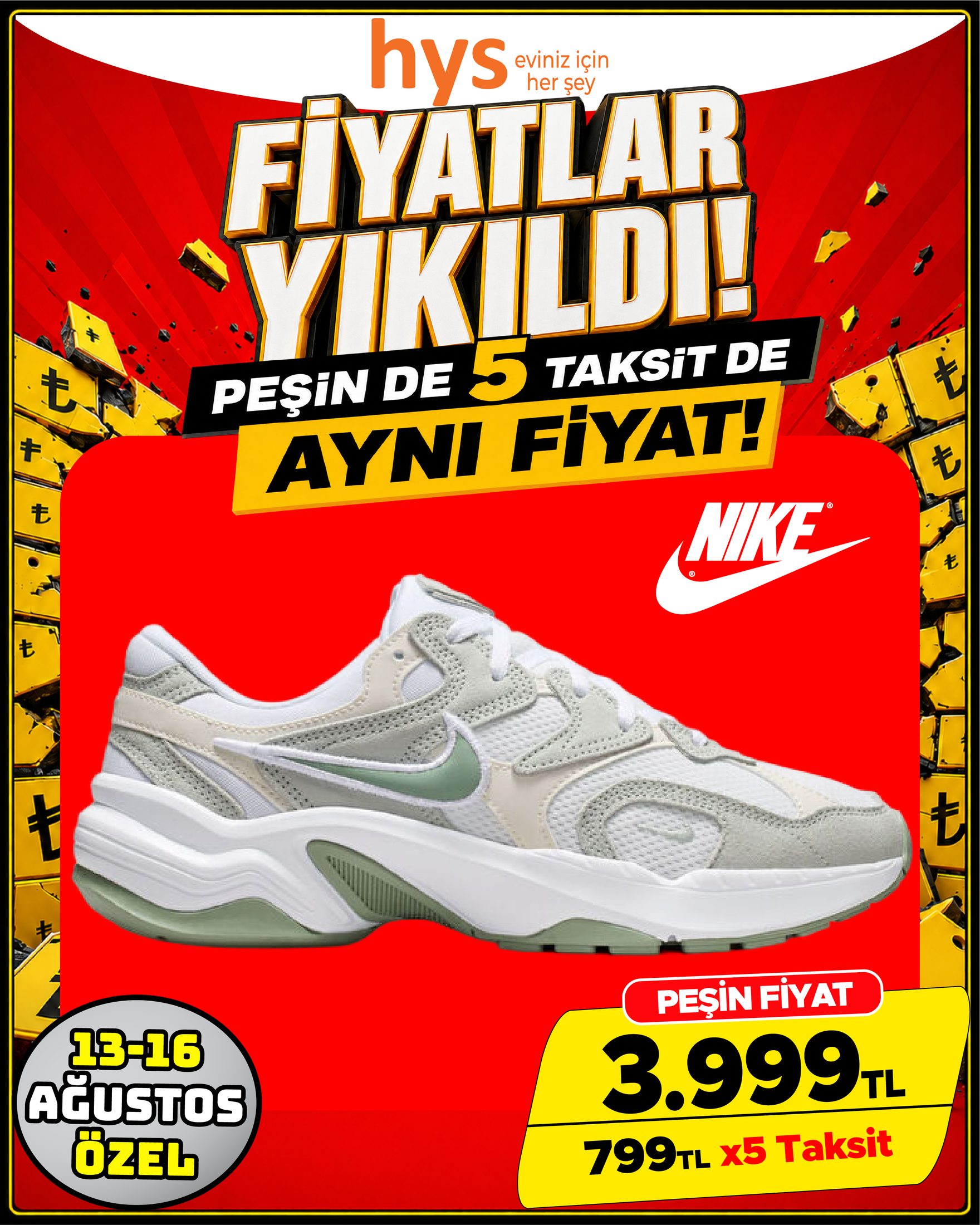 Nike Beyaz Yeşil Spor Ayakkabı
