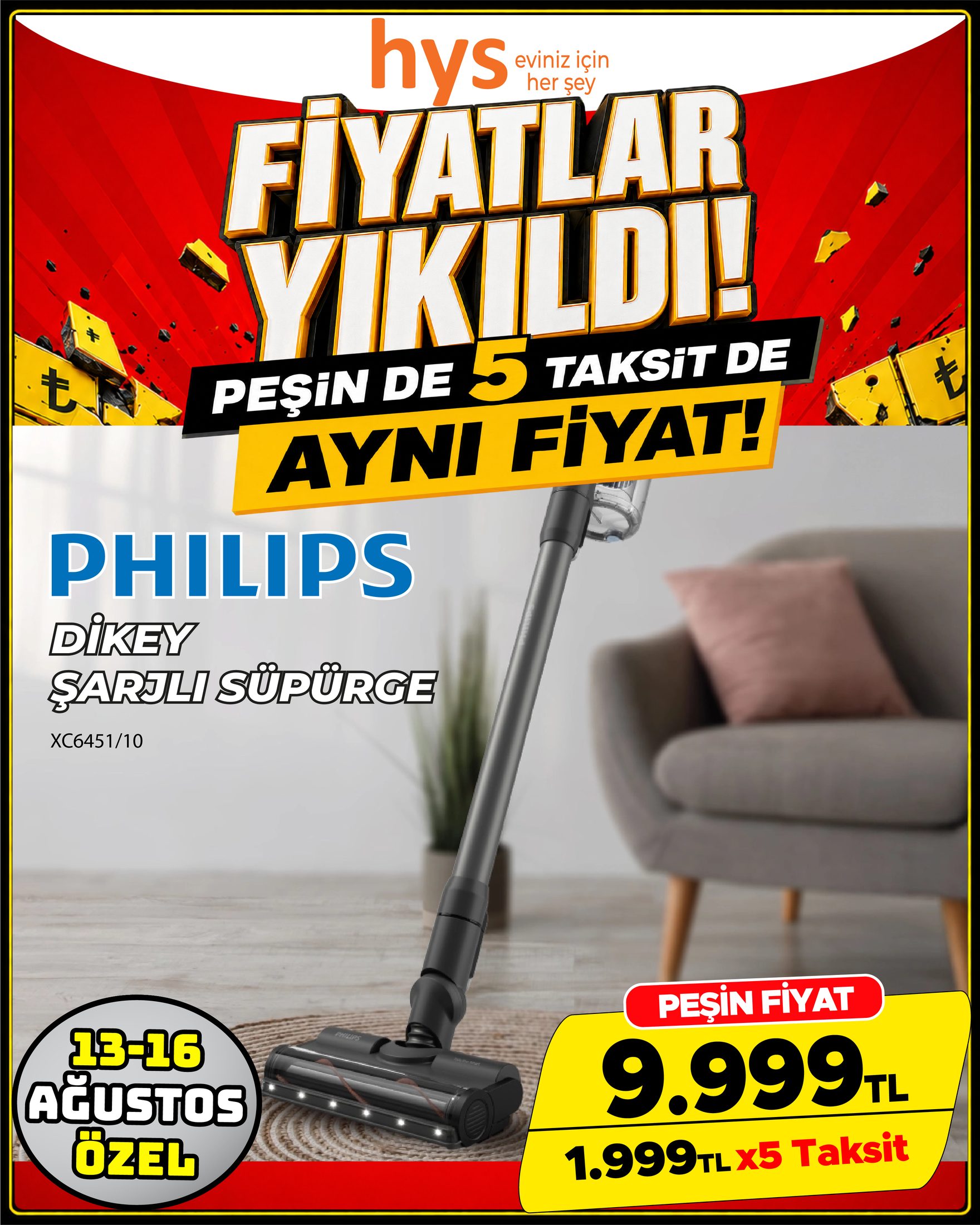 Philips Dikey Şarjlı Süpürge
