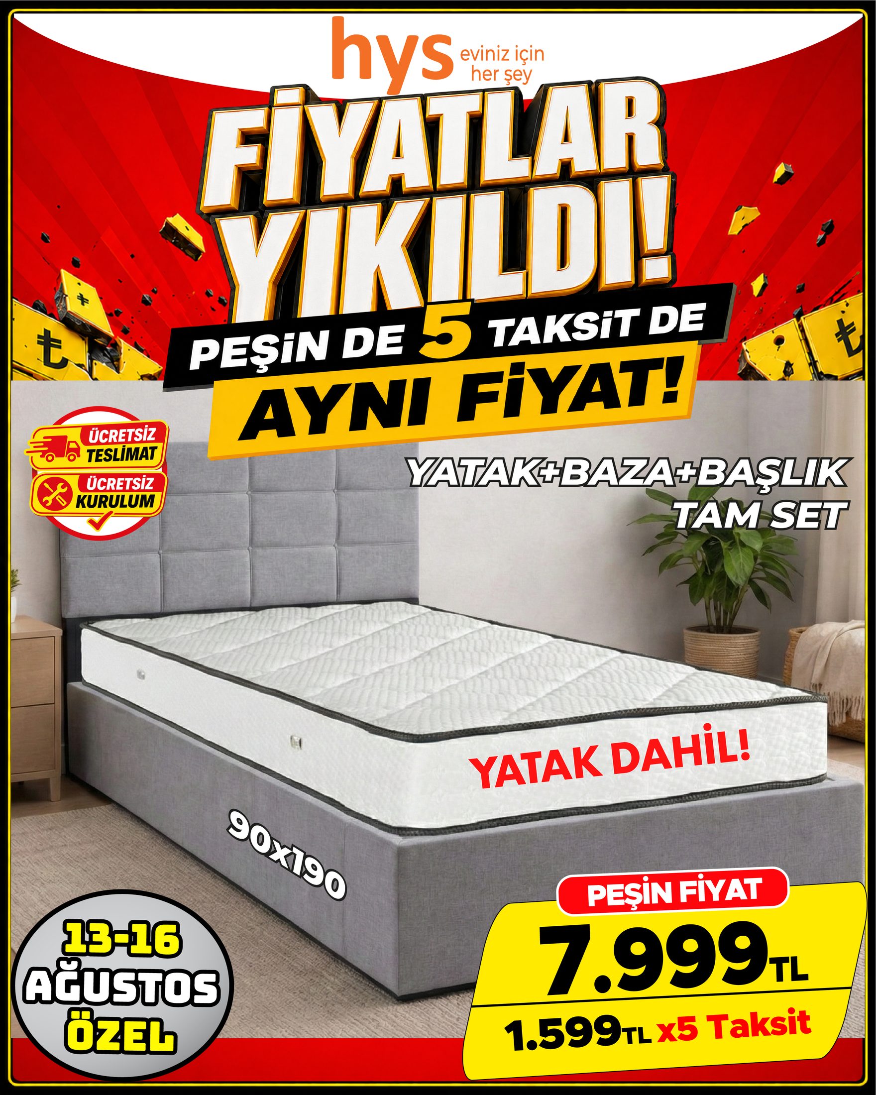 Yatak Baza Başlık Tam Set Ürün ana görseli