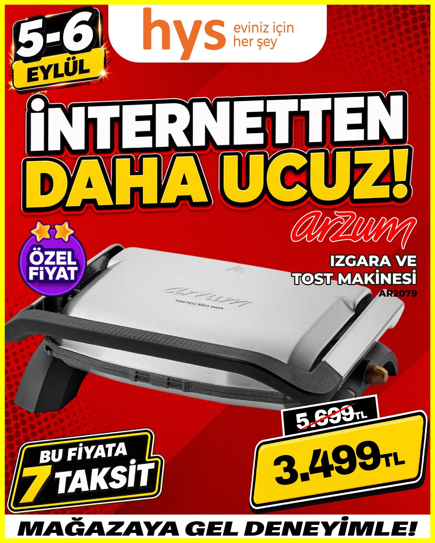 Arzum Izgara ve Tost Makinesi