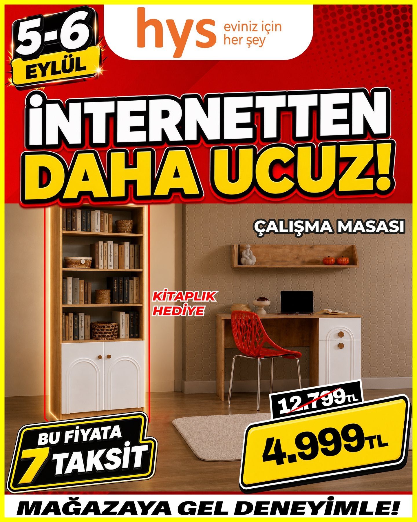 Kitaplıklı Çalışma Masası