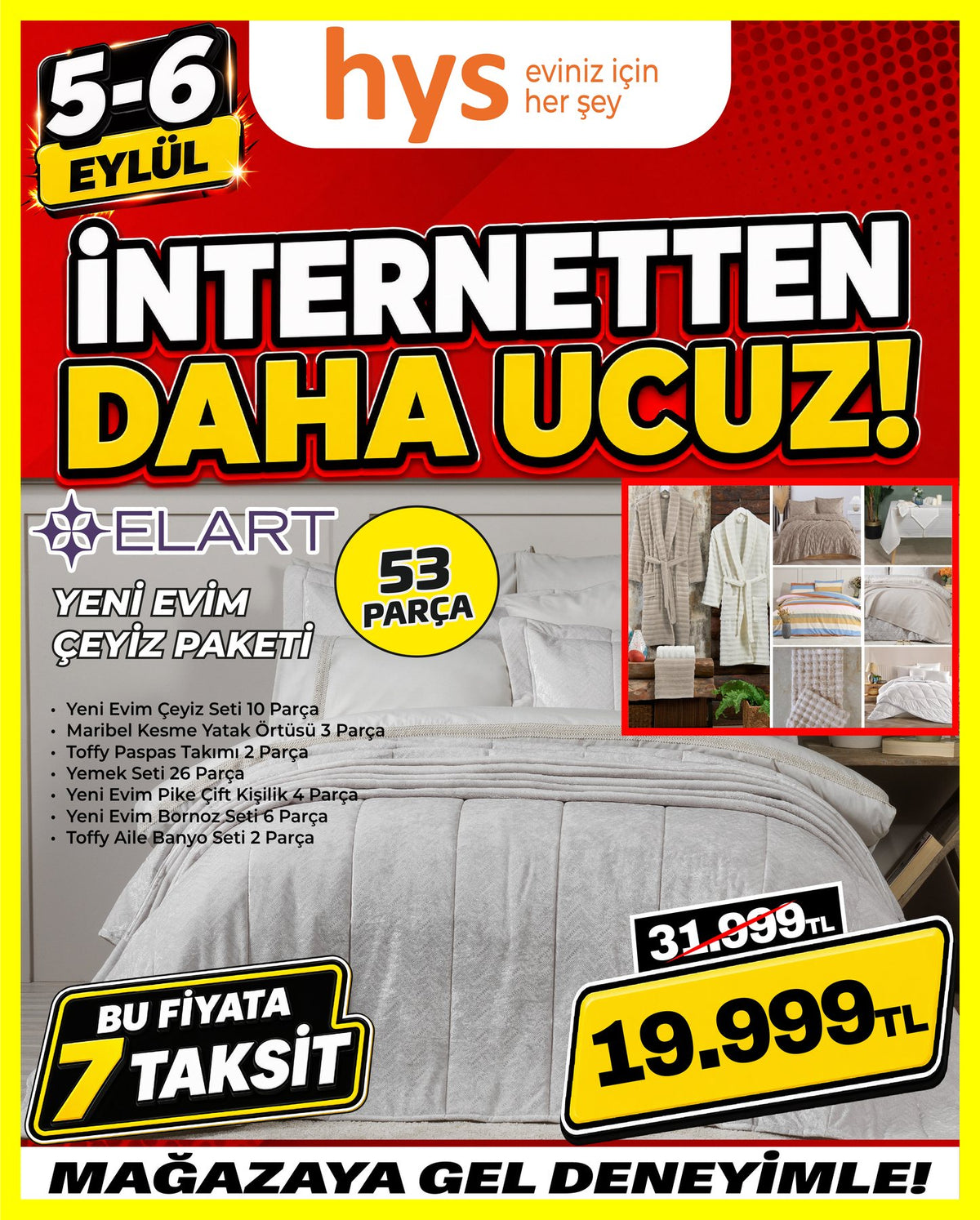 Elart Yeni Evim Çeyiz Seti 53 Parça