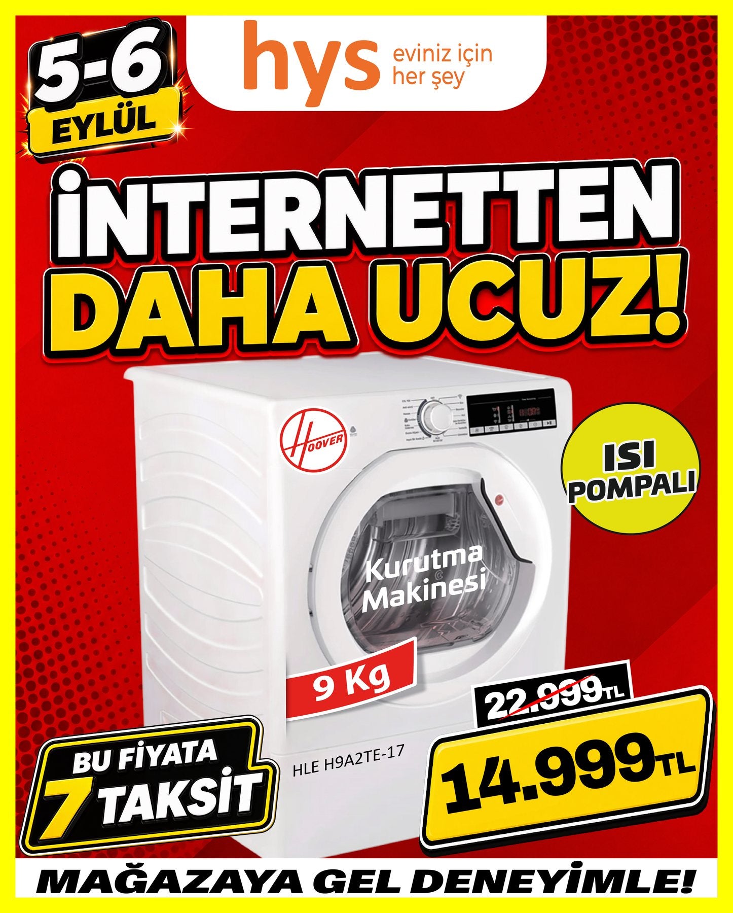 Hoover 9 Kg Kurutma Makinesi Ürün ana görseli