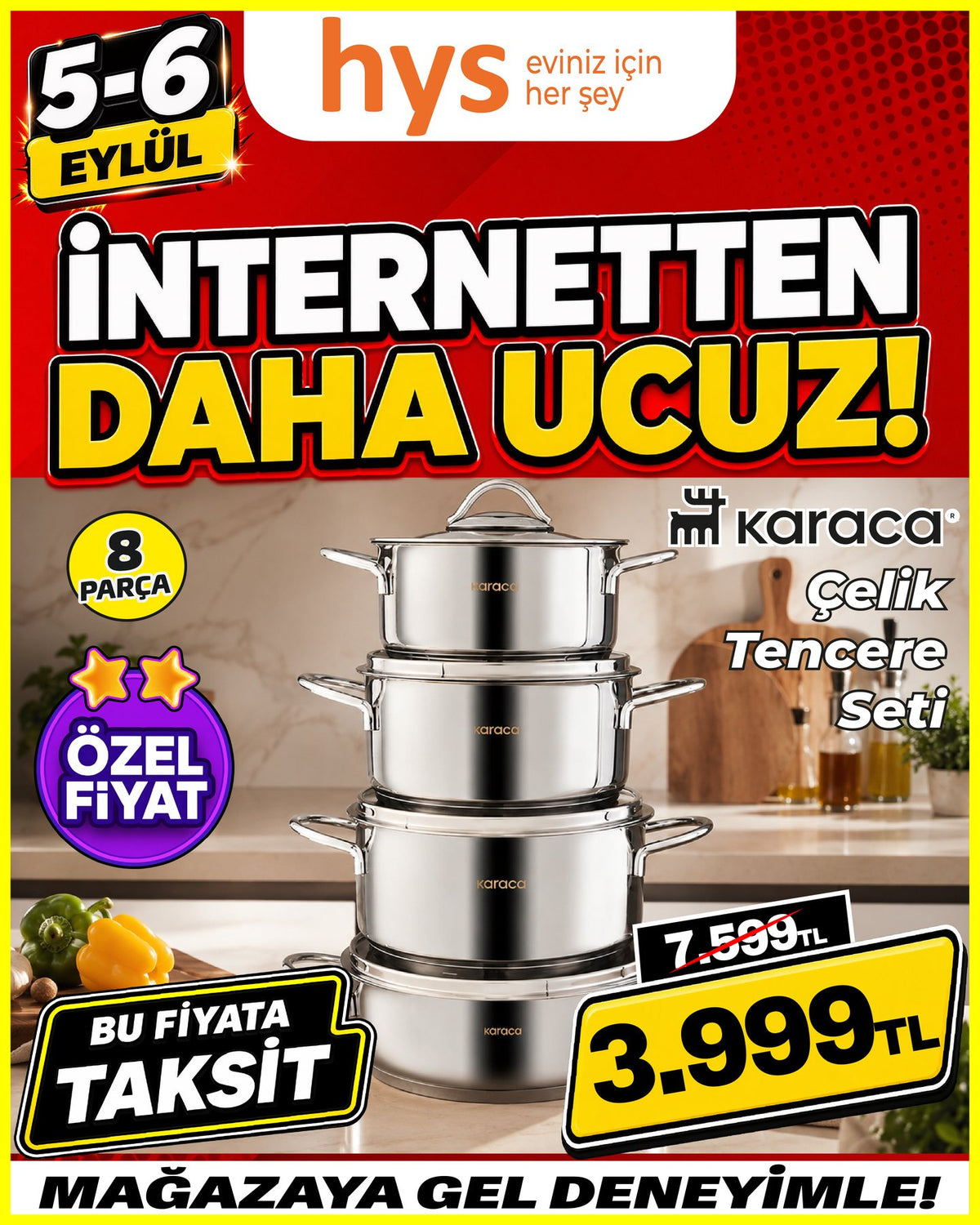 Karaca Çelik Tencere Seti 8 Parça