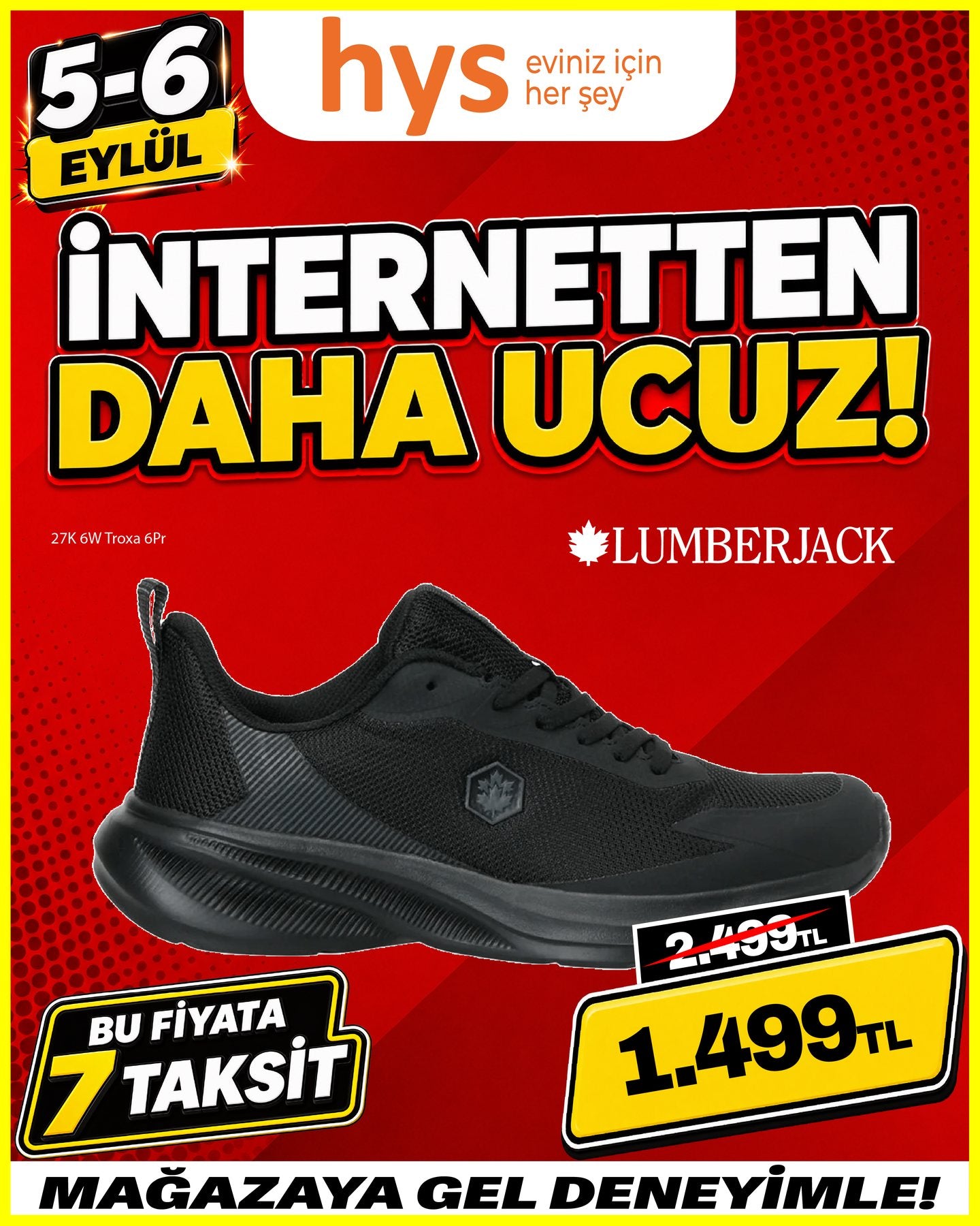 Lumberjack Siyah Spor Ayakkabı Ürün ana görseli