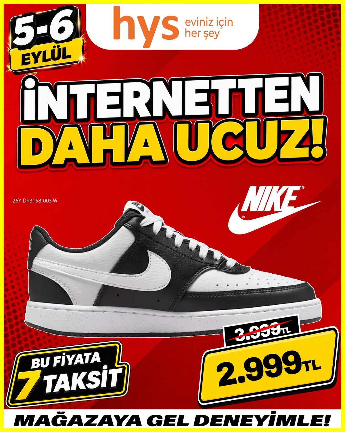 Nike Siyah Beyaz Spor Ayakkabı
