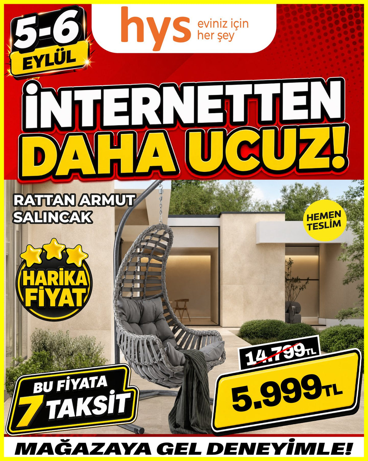 Rattan Armut Salıncak