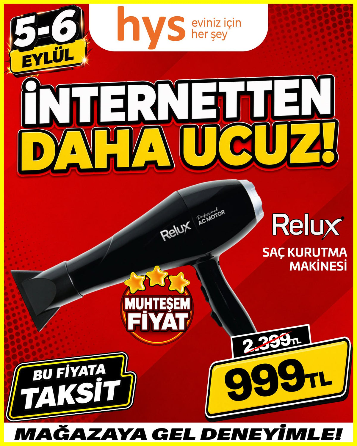 Relux Saç Kurutma Makinesi Ürün ana görseli