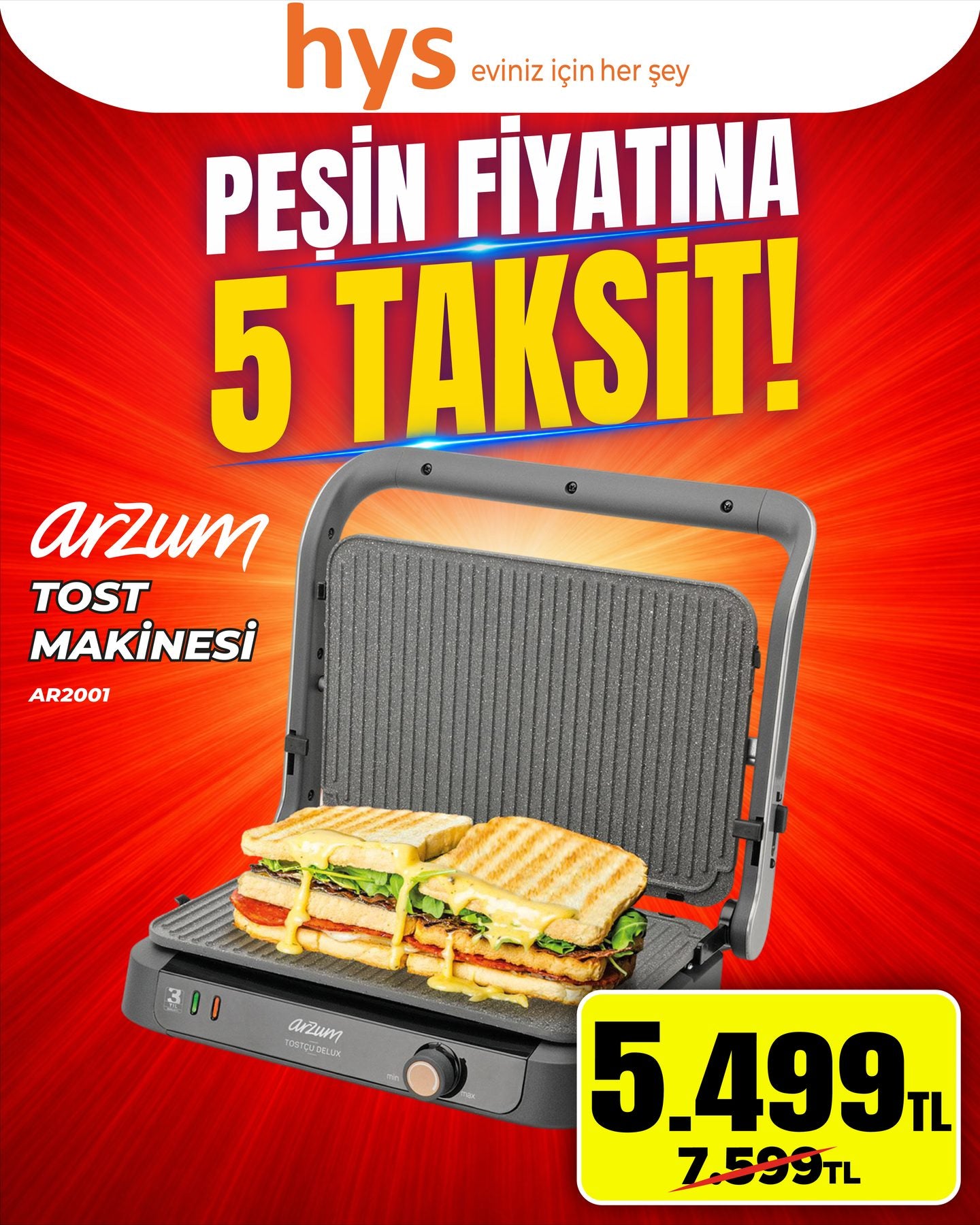 Arzum Tost Makinesi Ürün ana görseli