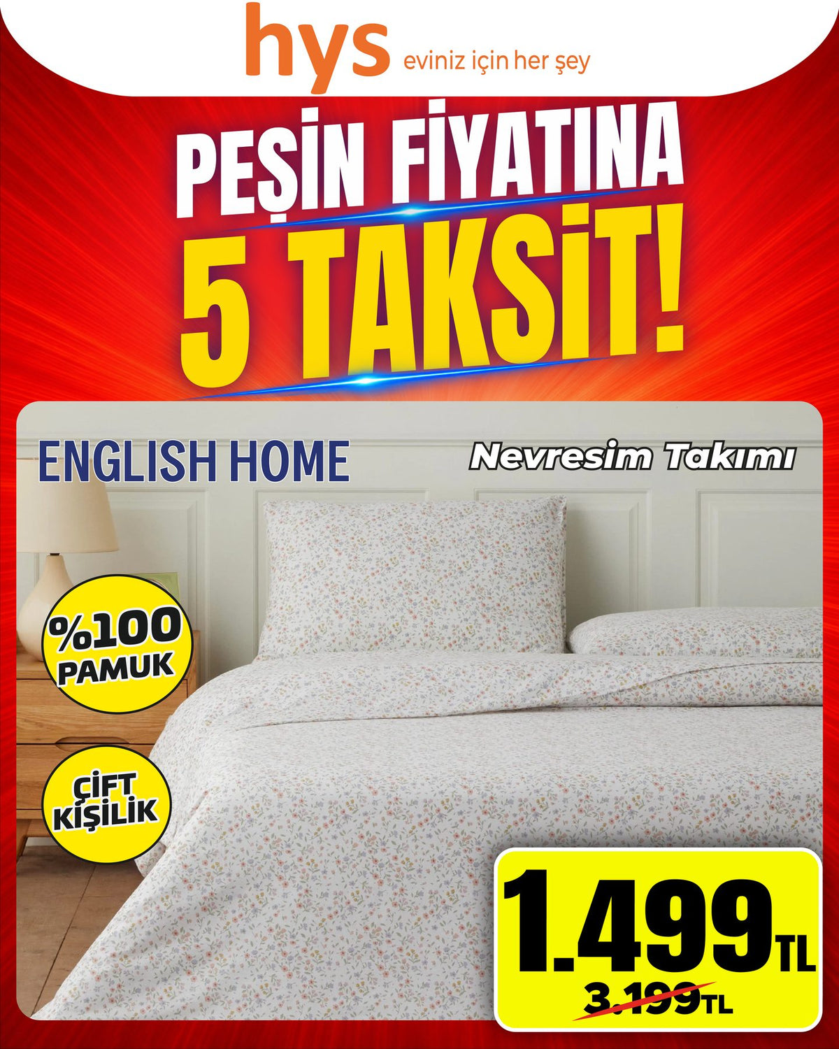English Home Nevresim Takımı Çift Kişilik
