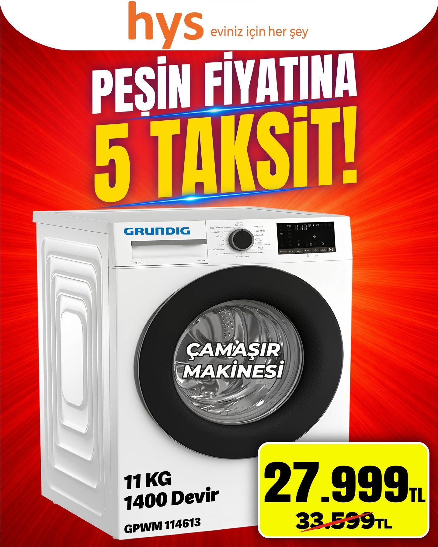Grundig Çamaşır Makinesi 11 Kg