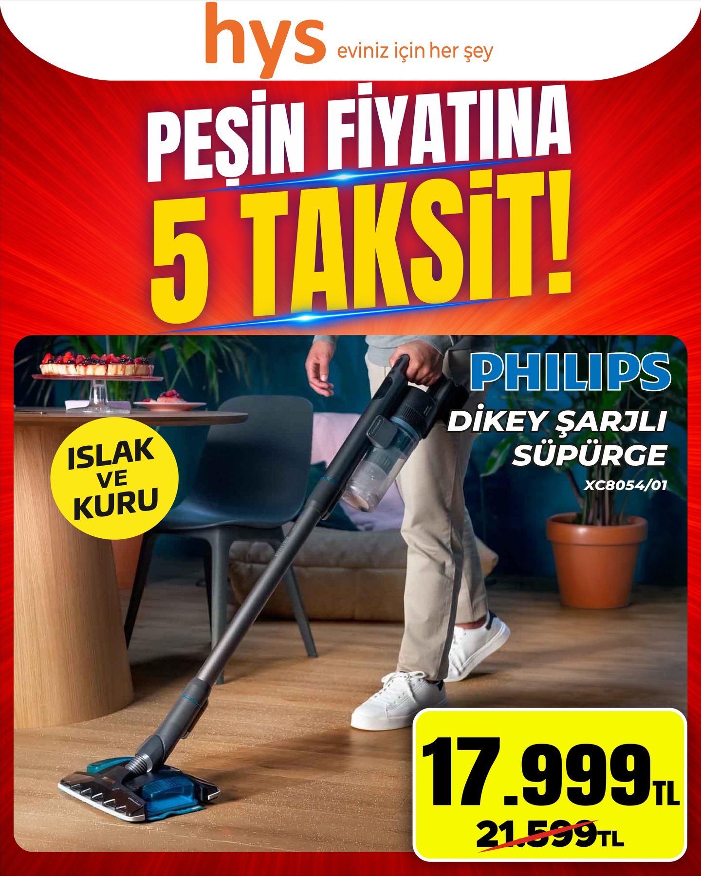 Philips Dikey Şarjlı Süpürge