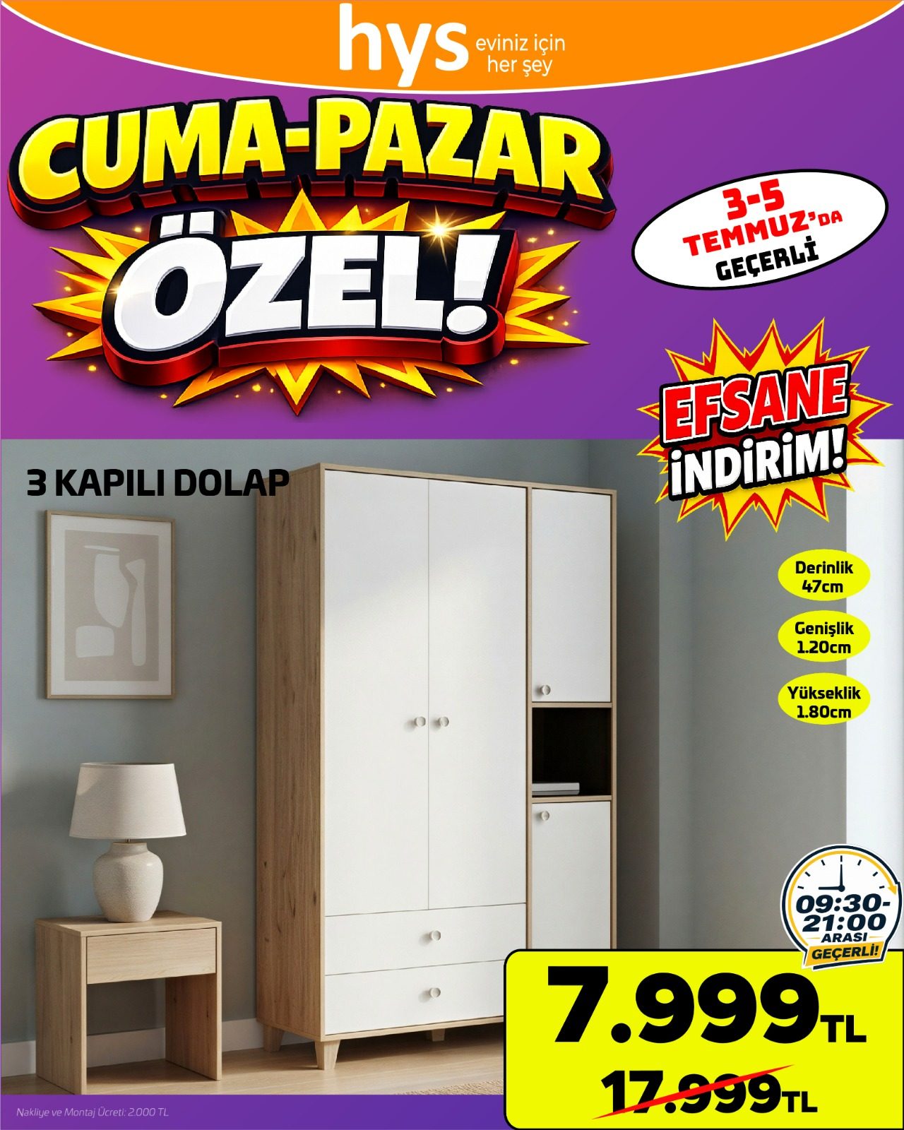 3 Kapılı Dolap
