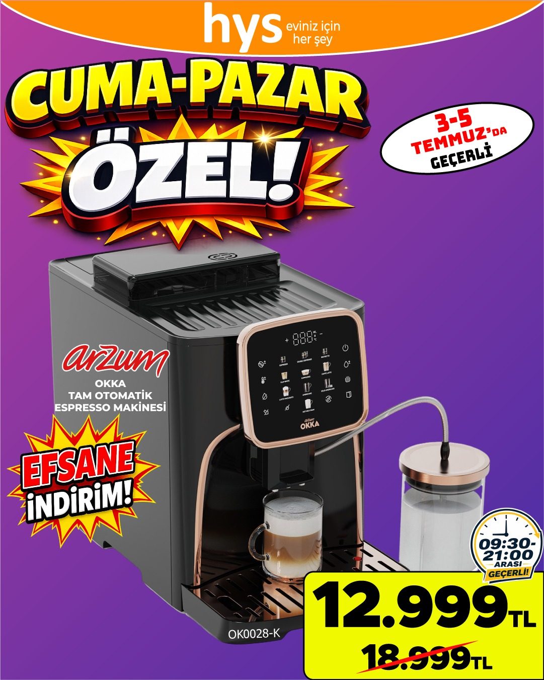 Arzum Okka Tam Otomatik Espresso Makinesi Ürün ana görseli