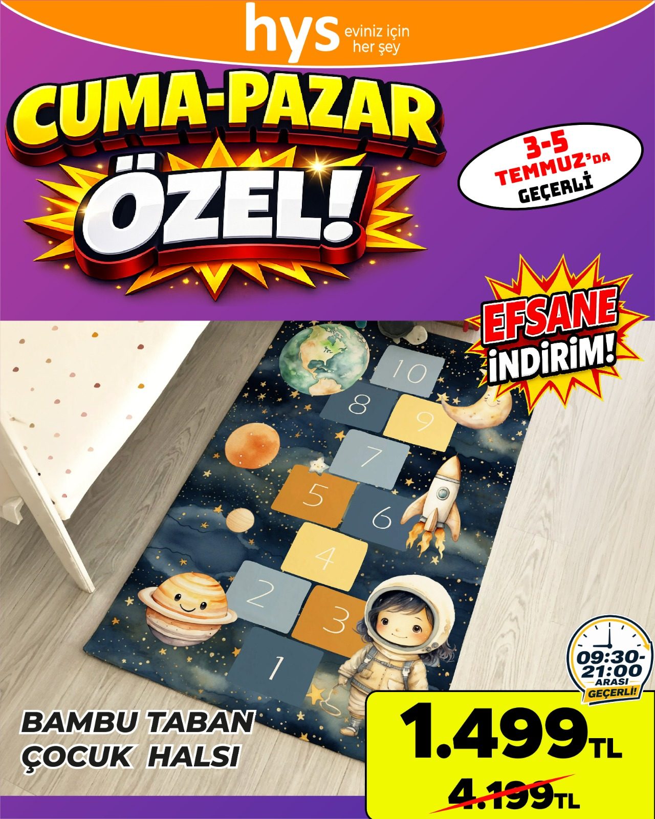 Bambu Taban Çocuk Halısı