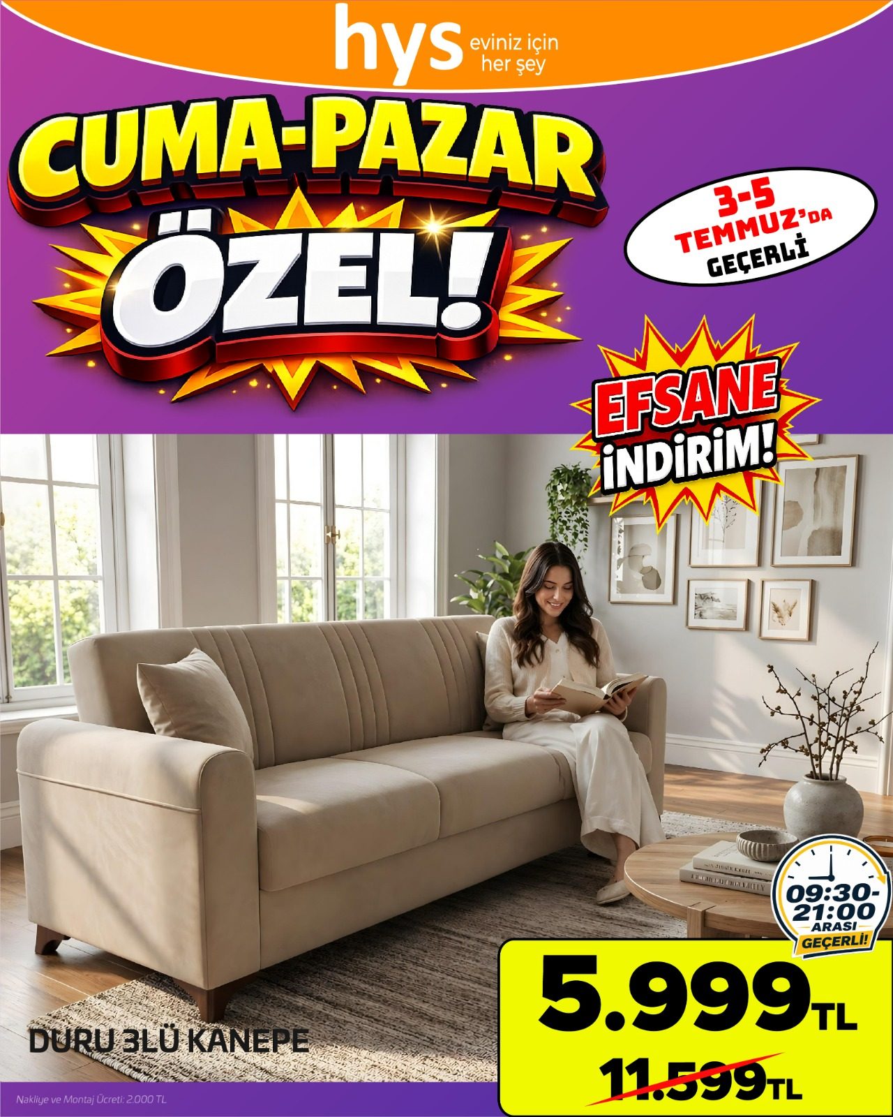 Duru 3'lü Kanepe