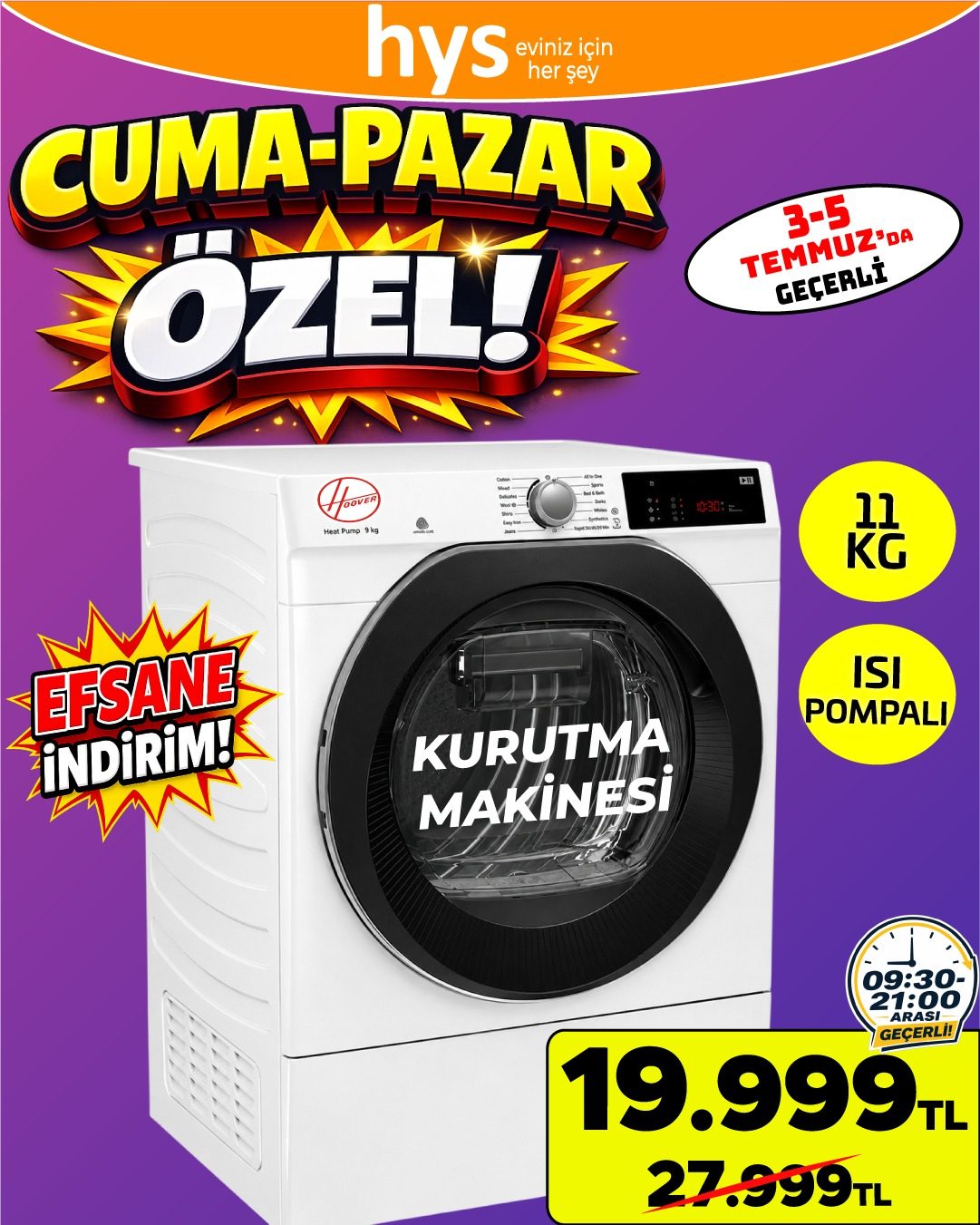 Hoover Kurutma Makinesi Ürün ana görseli