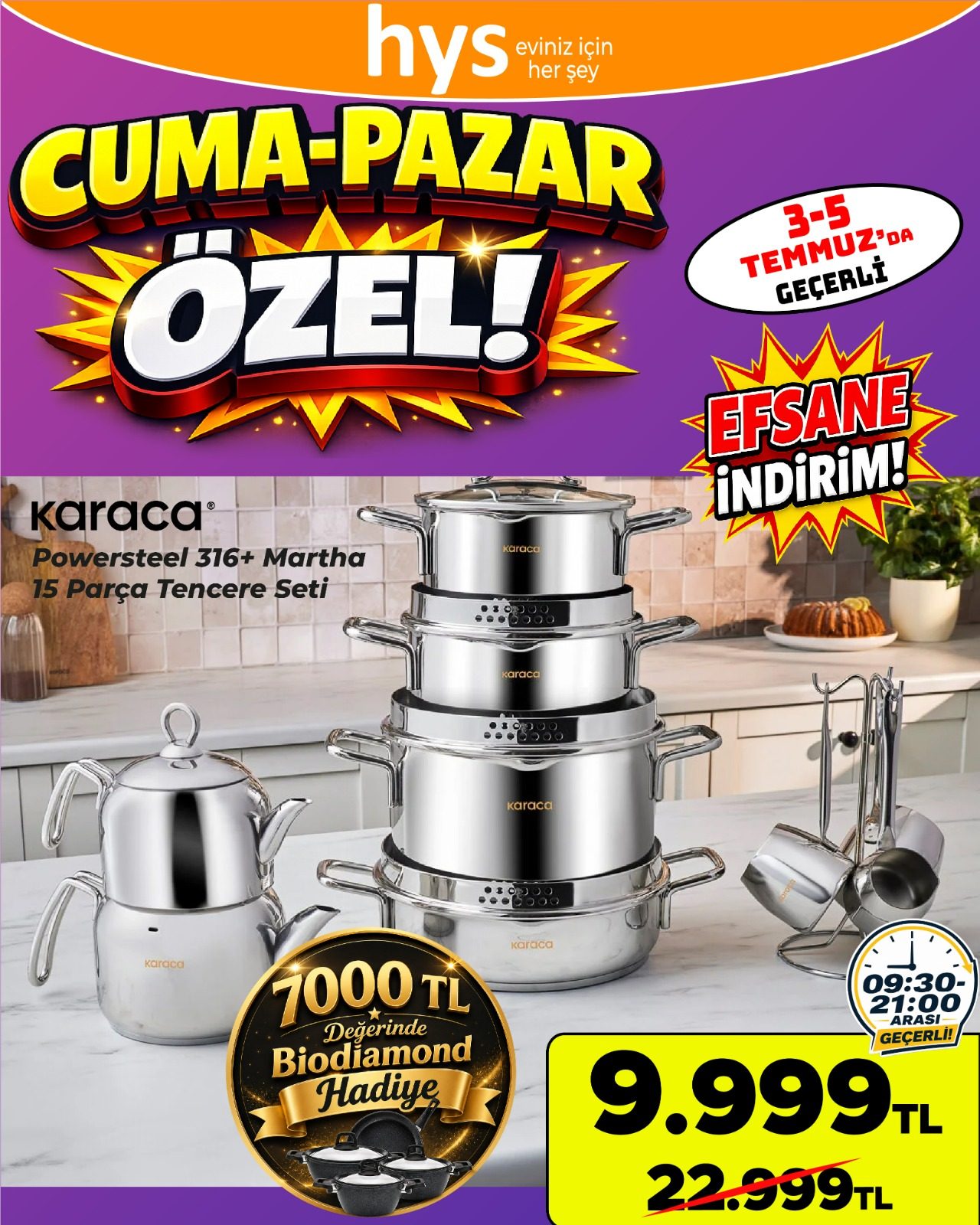 Karaca Powersteel 15 Parça Tencere Seti