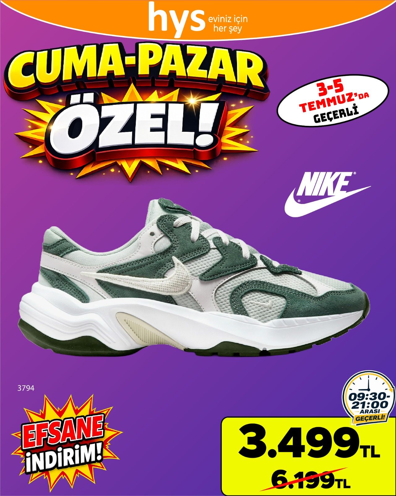 Nike Yeşil Spor Ayakkabı Ürün ana görseli