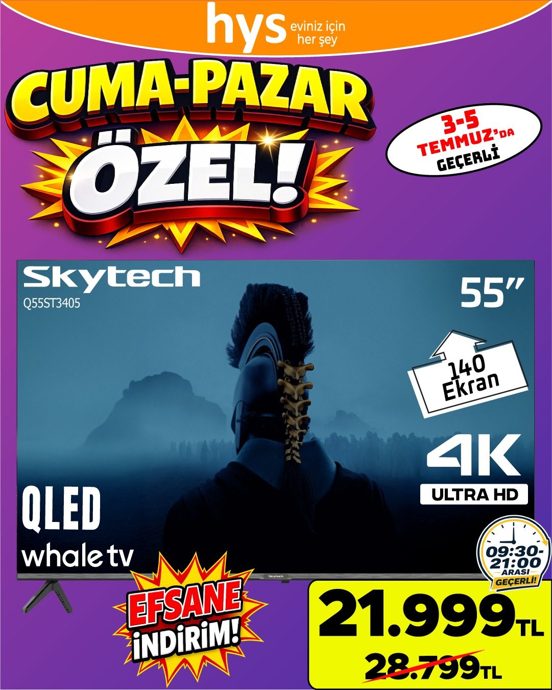 Skytech 55 İnç QLED TV Ürün ana görseli