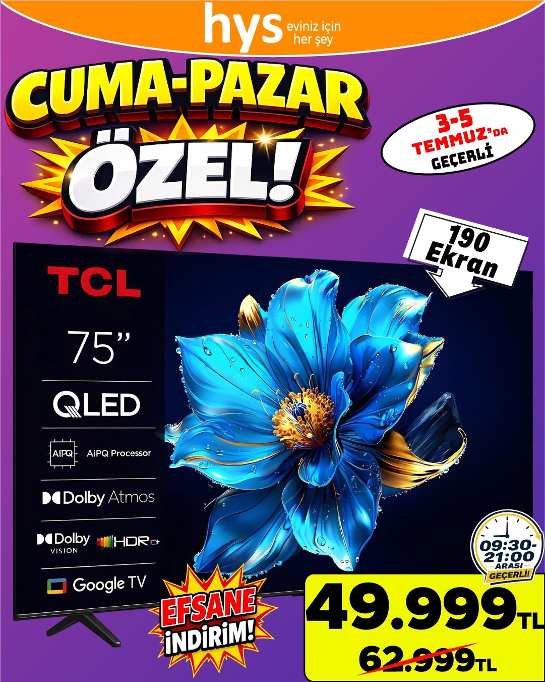 TCL 75 İnç QLED Google TV