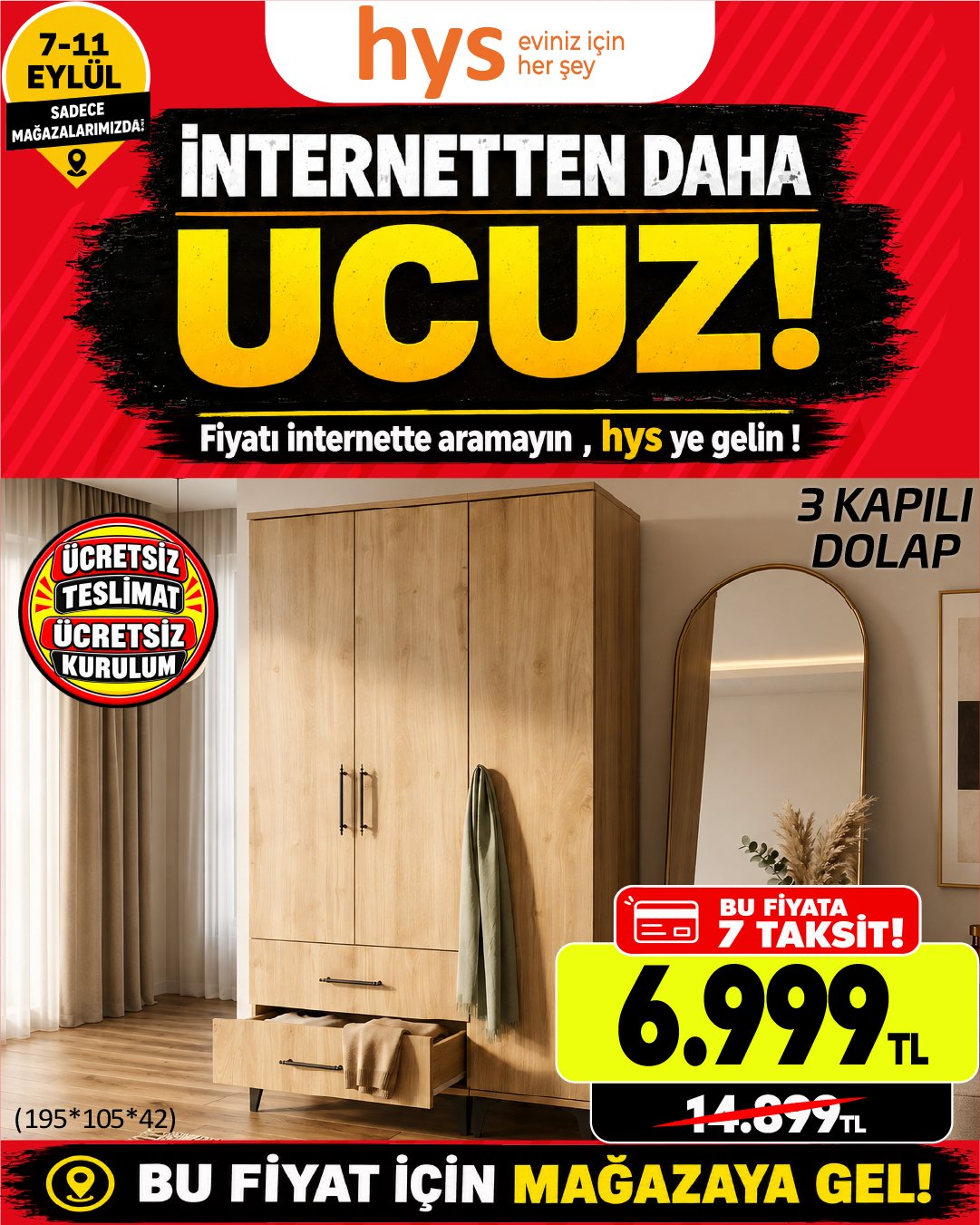 3 Kapılı Dolap