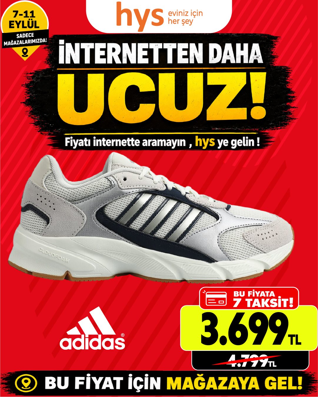 Adidas Beyaz Siyah Spor Ayakkabı Ürün ana görseli