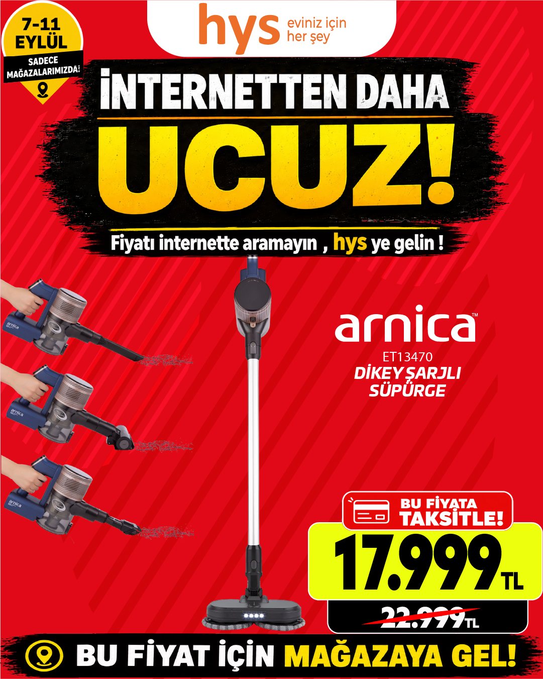 Arnica ET14370 Dikey Şarjlı Süpürge Ürün ana görseli