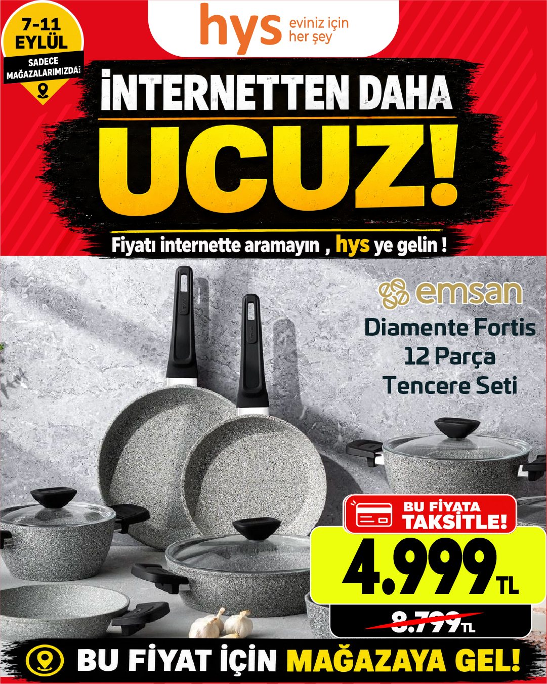 Emsan Diamante Fortis Tencere Seti 12 Parça Ürün ana görseli